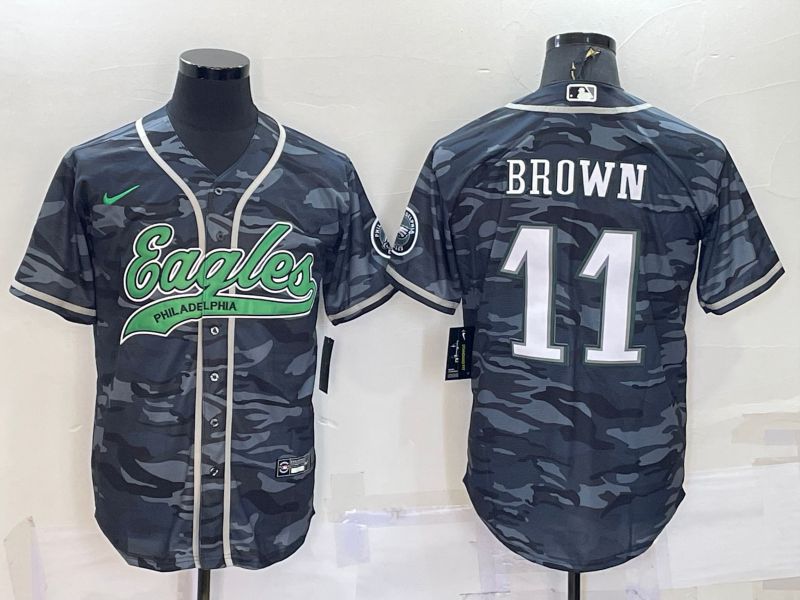 Men Philadelphia Eagles 11 Brown Camo 2022 Nike Co branded NFL Jersey